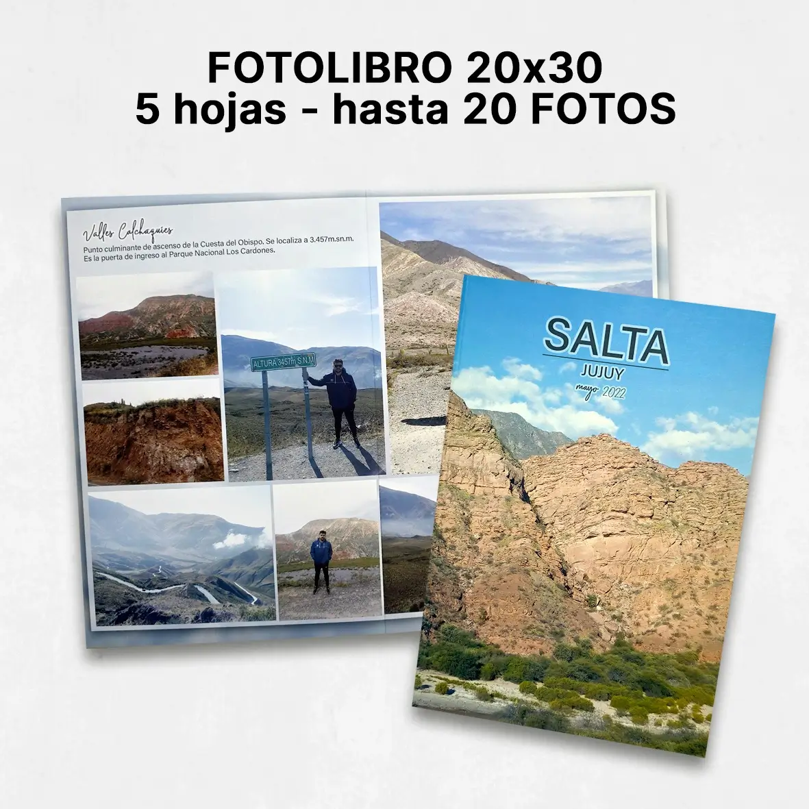 Fotolibro 20x30 5 hojas - Hasta 20 Fotos