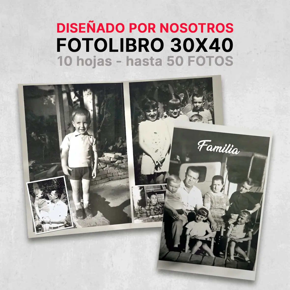 Fotolibro 30x40 10 hojas - Hasta 50 Fotos